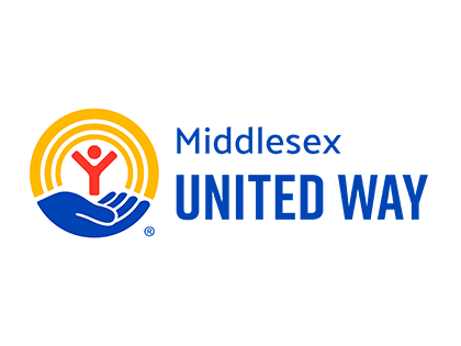 A yellow, blue and red circle logo with Middlesex United Way text next to it representing their logo.
